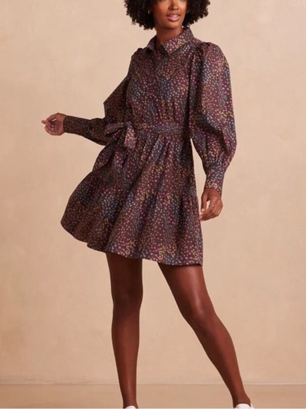 Summersalt NWT The Countryside Poplin Tiered Shirtdress in Floral